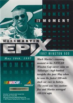 1997 Pinnacle Certified - Epix Emerald #E7 Mark Martin Back