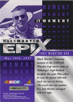 1997 Pinnacle Certified - Epix Purple #E7 Mark Martin Back