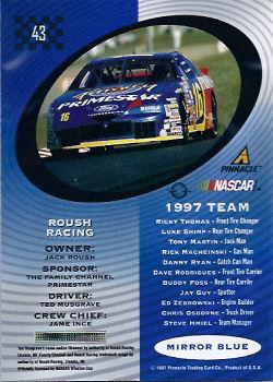 1997 Pinnacle Certified - Mirror Blue #43 Ted Musgrave's Car Back