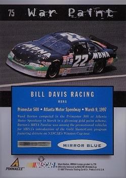 1997 Pinnacle Certified - Mirror Blue #75 Ward Burton's Car Back
