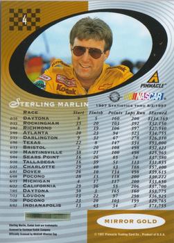 1997 Pinnacle Certified - Mirror Gold #4 Sterling Marlin Back