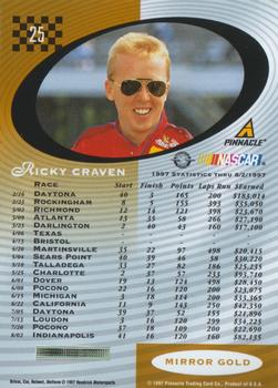 1997 Pinnacle Certified - Mirror Gold #25 Ricky Craven Back