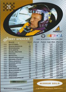 1997 Pinnacle Certified - Mirror Gold #26 Jimmy Spencer Back