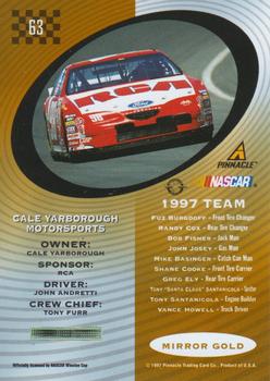 1997 Pinnacle Certified - Mirror Gold #63 John Andretti's Car Back