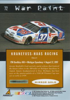 1997 Pinnacle Certified - Mirror Gold #72 Jeremy Mayfield's Car Back