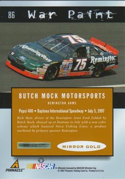 1997 Pinnacle Certified - Mirror Gold #86 Rick Mast's Car Back