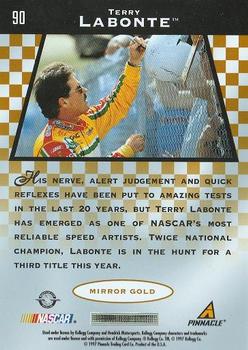 1997 Pinnacle Certified - Mirror Gold #90 Terry Labonte Back