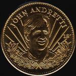 1997 Pinnacle Mint Collection - Coins: Gold Plate #18 John Andretti Front