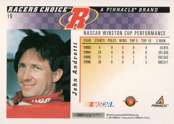 1997 Pinnacle Racer's Choice - Showcase Series #19 John Andretti Back