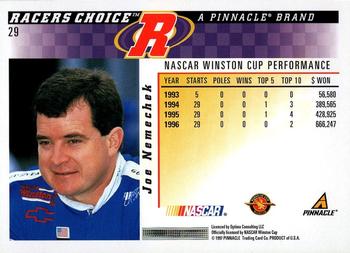 1997 Pinnacle Racer's Choice - Showcase Series #29 Joe Nemechek Back