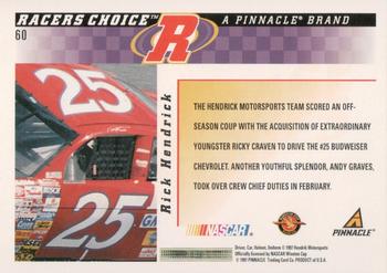 1997 Pinnacle Racer's Choice - Showcase Series #60 Ricky Craven's Car Back