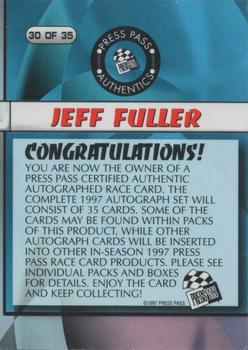 1997 Press Pass - Autographs #30 Jeff Fuller Back