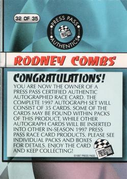 1997 Press Pass - Autographs #32 Rodney Combs Back