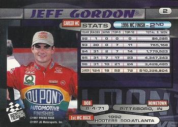 1997 Press Pass - Lasers #2 Jeff Gordon Back