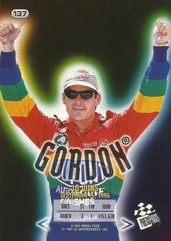 1997 Press Pass - Lasers #137 Jeff Gordon Back