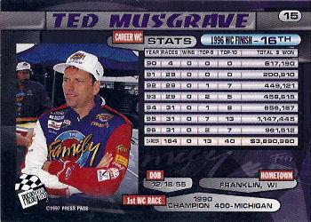 1997 Press Pass - Torquers #15 Ted Musgrave Back
