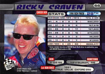 1997 Press Pass - Torquers #66 Ricky Craven Back