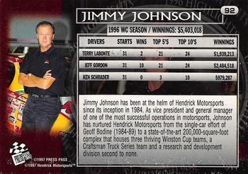 1997 Press Pass - Torquers #92 Jimmy Johnson Back