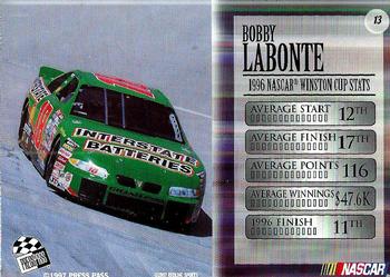 1997 Press Pass VIP - Explosive #13 Bobby Labonte Back