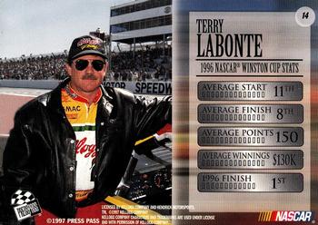 1997 Press Pass VIP - Explosive #14 Terry Labonte Back