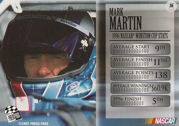 1997 Press Pass VIP - Explosive #16 Mark Martin Back