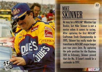 1997 Press Pass VIP - Explosive #22 Mike Skinner Back