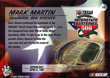 1997 Press Pass VIP - Explosive #48 Mark Martin Back