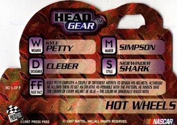 1997 Press Pass VIP - Head Gear Die Cuts #HG 6 Kyle Petty Back