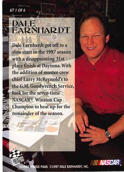 1997 Press Pass VIP - Knights of Thunder #KT 1 Dale Earnhardt Back