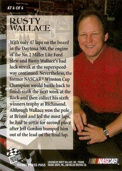 1997 Press Pass VIP - Knights of Thunder #KT 6 Rusty Wallace Back