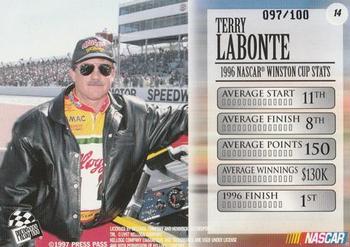 1997 Press Pass VIP - Oil Slicks #14 Terry Labonte Back