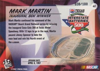 1997 Press Pass VIP - Oil Slicks #48 Mark Martin Back