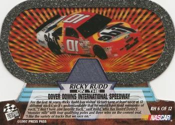 1997 Press Pass VIP - Ring of Honor Die Cuts #RH 6 Ricky Rudd's Car Back