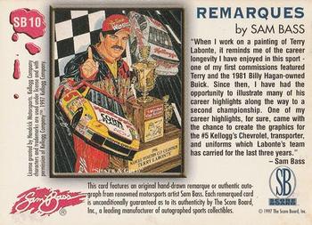 1997 Score Board Racing IQ - Remarques Finished #SB10 Terry Labonte Back