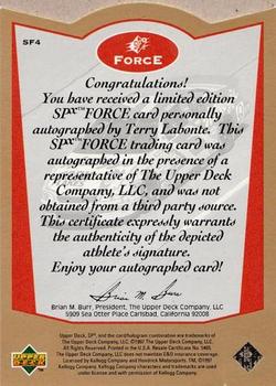 1997 SP - SPx Force Autographs #SF4 Terry Labonte Back