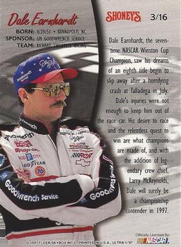 1997 Ultra Shoney's #3 Dale Earnhardt Back