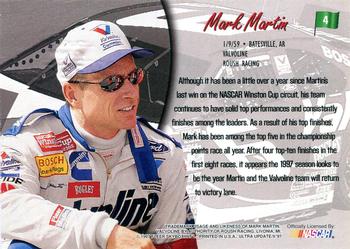 1997 Ultra Update - Autographs #4 Mark Martin Back