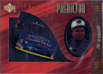 1997 Upper Deck Road to the Cup - Predictor Plus Cels Exchange #PR19 Ted Musgrave Front