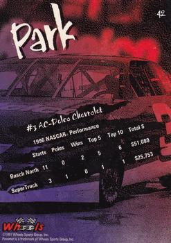 1997 Wheels Predator - Black Wolf First Slash #42 Steve Park Back