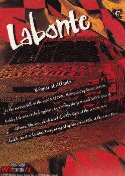 1997 Wheels Predator - Black Wolf First Slash #47 Bobby Labonte Back