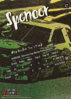 1997 Wheels Predator - Grizzly #27 Jimmy Spencer Back