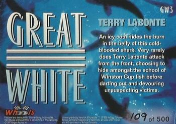 1997 Wheels Race Sharks - Great White Shark's Teeth First Bite #GW3 Terry Labonte Back