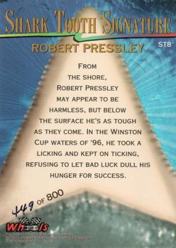 1997 Wheels Race Sharks - Shark Tooth Signatures #ST8 Robert Pressley Back
