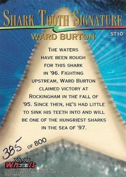 1997 Wheels Race Sharks - Shark Tooth Signatures #ST10 Ward Burton Back