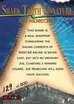 1997 Wheels Race Sharks - Shark Tooth Signatures First Bite #ST12 Joe Nemechek Back