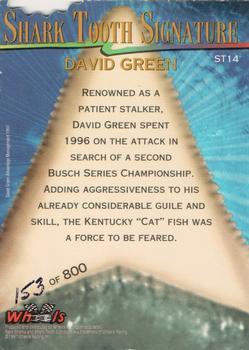 1997 Wheels Race Sharks - Shark Tooth Signatures First Bite #ST14 David Green Back