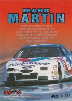 1997 Wheels Race Sharks - Tiger Shark #6 Mark Martin Back