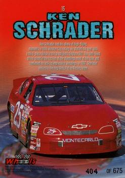1997 Wheels Race Sharks - Tiger Shark #15 Ken Schrader Back