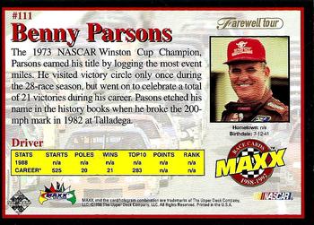 1998 Maxx 10th Anniversary #111 Benny Parsons Back