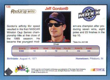 1998 Maxx 10th Anniversary #125 Jeff Gordon Back